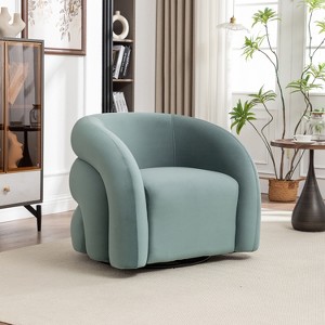 SEYNAR Modern Glam Velvet 360 Degree Swivel Accent Armchair with Tufted Back - 1 of 4