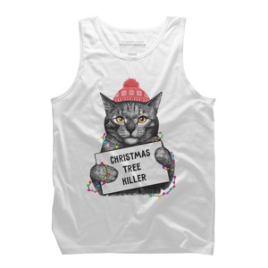 Men's Design By Humans Christmas tree killer By kodamorkovkart Tank Top - 1 of 3