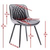 Kumasinova Set of 2 Modern Upholstered Dining Chairs, PU Fabric Kitchen Chairs with Curved Back, Dining Room Chairs with Perforated Cushions - 4 of 4