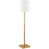 Hudson and Canal Square Base Floor Lamp with Fabric Shade Brass/White: Minimalist Design, UL Listed, Metal Body - 2 of 4