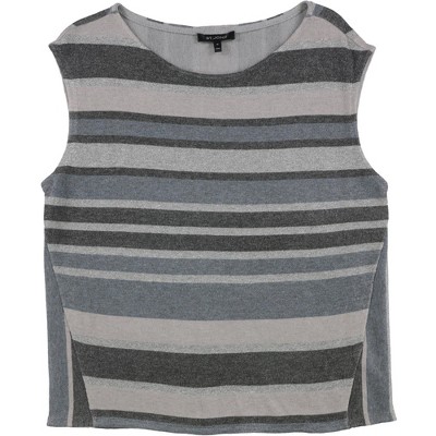 St. John Womens Striped Sleeveless Blouse Top