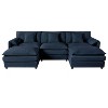 GDFStudio Morwen 109.45'' Modern Chenille Upholstered Oversized Deep Seat Modular Sectional Sofa with 3 Cushions - 3 of 4