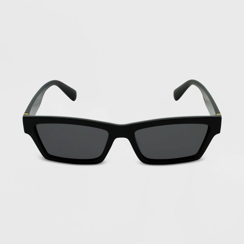 Women&#39;s Rectangle Sunglasses - Wild Fable&#8482; Black, 1 of 7