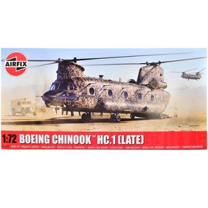 Level 3 Model Kit Boeing Chinook HC.1 (Late Production) Helicopter with 2 Scheme Options 1/72 Plastic Model Kit by Airfix - 1 of 4