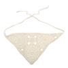 Unique Bargains Knitted Triangle Bandana White Beige 2 Pcs - 4 of 4