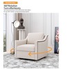 360-degree Swivel Armchair with Cotton Linen Upholstery and Wooden Legs - 4 of 4
