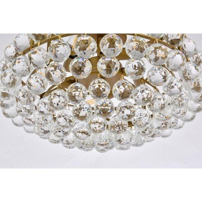 Savannah 18'' Brass and Crystal 5-Light Flush Mount