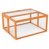 SEVOBAL Pet Crates and Houses Folding Rabbit Hutch Lockable Doors Ground Stakes for Indoor and Outdoor Patio Garden Deck, Orange, 43.3"*37"*21.3" - 2 of 4