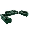 3-Piece Corduroy Fabric Modern Sofa Set with Two 2-Seaters and One 3-Seater, Large Deep Seat, Sofat Cushion and Pillows - 3 of 4