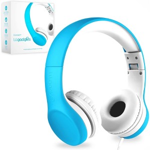 LiLGadgets LilGadgets Connect+ Kids Headphones Wired with Microphone, Volume Limiting for Safe Listening, Blue - 1 of 4