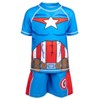 Marvel Avengers Spider-Man Captain America Hulk Iron Man Pullover Rash Guard & Swim Trunks Outfit Set Toddler to Big Kid - 3 of 4
