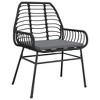 vidaXL - 7 Piece Patio Dining Furniture Set - Black Poly Rattan and Glass for Garden, Patio, or Backyard Outdoor Spaces with Cushions Included - 4 of 4