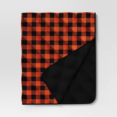 Quilting Gingham Throw Blanket Black/Orange - Hyde and EEK! Boutique™