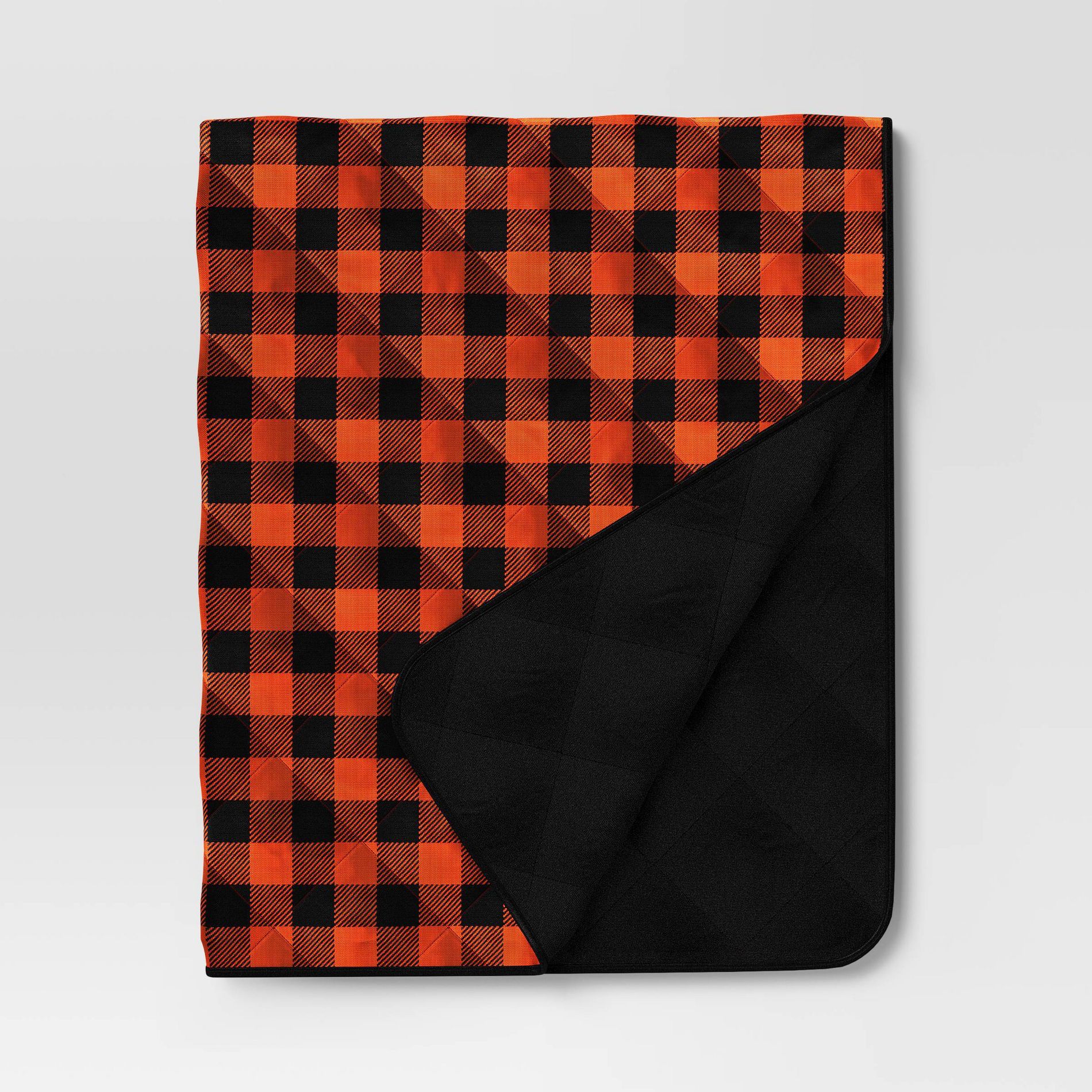 Quilting Gingham Throw Blanket Black/Orange - Hyde and EEK! Boutique™