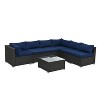 Patio furniture outdoor sofa set with 6 seats, Garden Furniture With Tempered Glass Coffee Table - 4 of 4