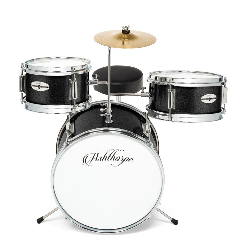 Ashthorpe 3-Piece Complete Junior Drum Set - Beginner Drum Kit with Drummer's Throne, 2 of 8