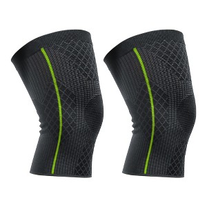 Unique Bargains Women Men Nylon Knee Support Sleeves 2 Pcs - 1 of 3