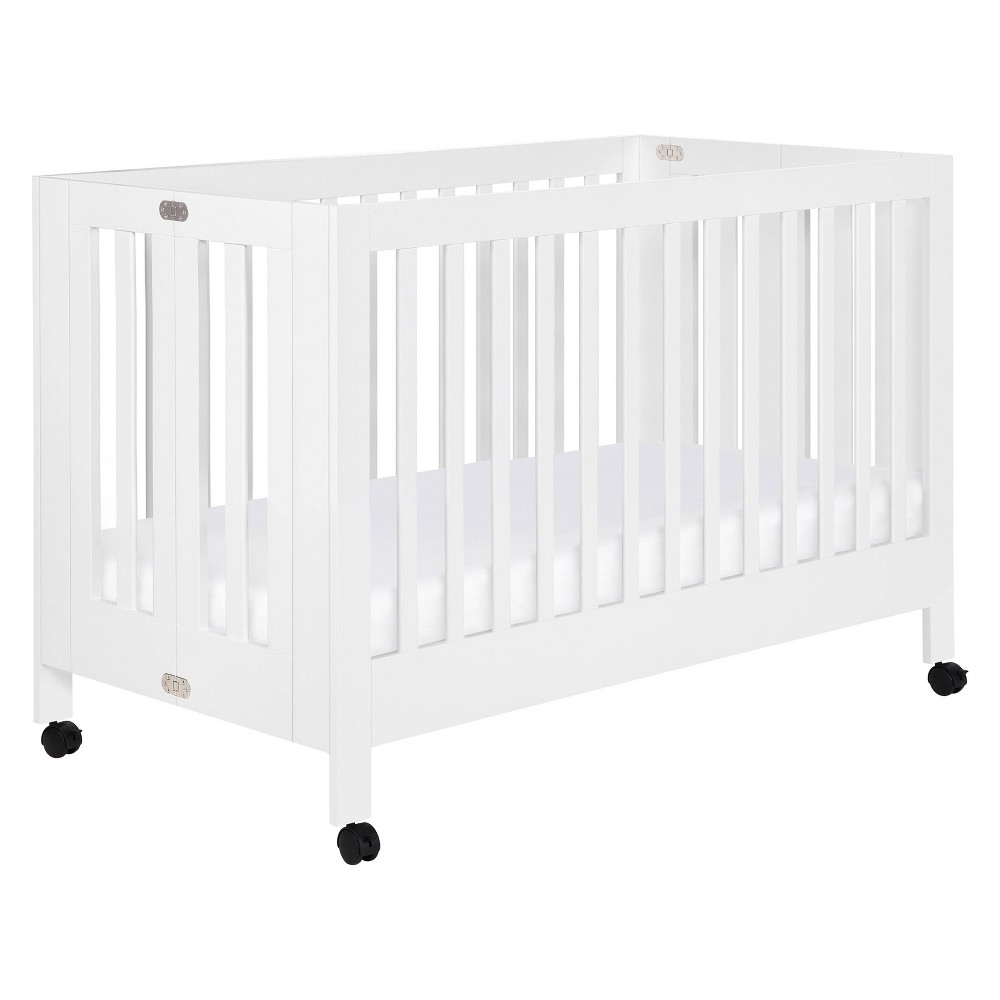 Photos - Kids Furniture Babyletto Maki Full-Size Folding Crib with Toddler Rail - White