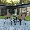 Flash Furniture 5 Piece Outdoor Patio Dining Set - Tempered Glass Patio Table, 4 Flex Comfort Stack Chairs - image 2 of 4