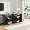 FURNIinspire Console Tables 70.9 Inch Farmhouse Console Table, Entryway Table X Shape Detachable Table with Storage, Black, 11.8"*70.9"*31.5" - 2 of 4
