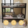 TIRAMISUBEST Twin Over Twin Metal Bunk Bed for Kids, Sturdy Frame with Ladders & Guardrails, Converts to 2 Beds, No Box Spring Needed - 3 of 4
