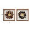 (Set of 2) 15" x 15" Eclectic Style Feather Shadow Box Wall Decor in Square Wood Frames Brown and Black - Olivia & May - 3 of 3