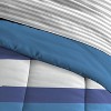 Twin Rugby Striped Kids' Bed in a Bag Blue - Dream Factory: Twin Bedding Set, Microfiber, 5-Piece, Machine Washable - 4 of 4