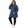 Women's Plus Size Buttons Long Sleeve Jean Jackets with Pocket - Agnes Orinda - 3 of 4