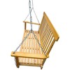 47.2"Front Porch Swing with Armrests, Wood Bench Swing with Hanging Chains - 4 of 4