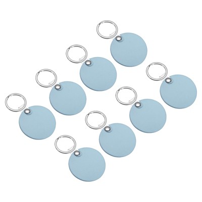 Unique Bargains PU Leather Keychain Blanks with Key Rings for DIY Laser Engraving 8 Pcs