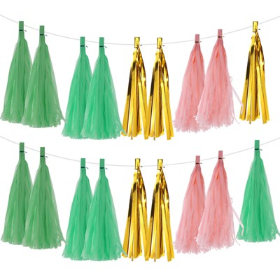 Unique Bargains Party Decoration Reusable Strong Rope Tassel Garland Banner 20 Pcs