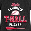 Girls' - Instant Message - Dad's Favorite T-Ball Player Fitted Short Sleeve Graphic T-Shirt - 2 of 4
