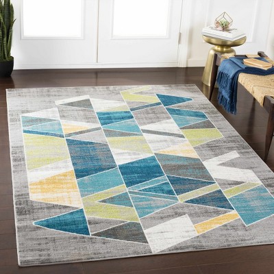 Hauteloom Hessel Green Triangles Area Rug