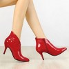 Allegra K Women's V Shape Pointed Toe Side Zipper Stiletto Heel Ankle Boots - 2 of 4