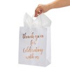 Sparkle and Bash 15x Thank You Kraft Paper Gift Bags with Handles Tissue Rose Gold Foil Lettering - 3 of 4
