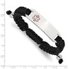 Chisel Stainless Steel and Red Enamel Black Nylon 7.5" to 10.5" Adjustable Medical ID Bracelet - 4 of 4