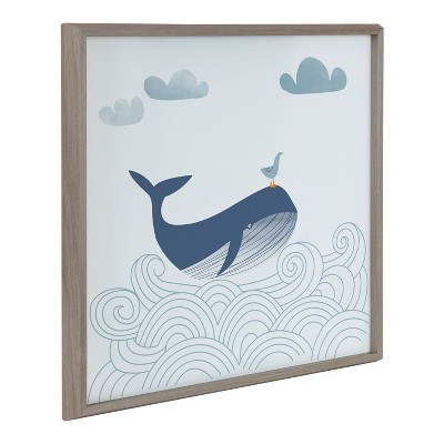 24" x 24" Blake Whale Song by Teju Reval of SnazzyHues Framed Printed Acrylic Gray - Kate & Laurel All Things Decor