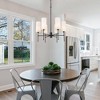 LNC Layla 6-Light 24" Modern Medium Candlestick Chandelier, Matte  Black and  White Fabric Shades - 4 of 4