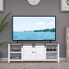 Farmhouse 2-Barn Door TV Stand for TVs up to 65", Entertainment Center TV Console White - 2 of 4