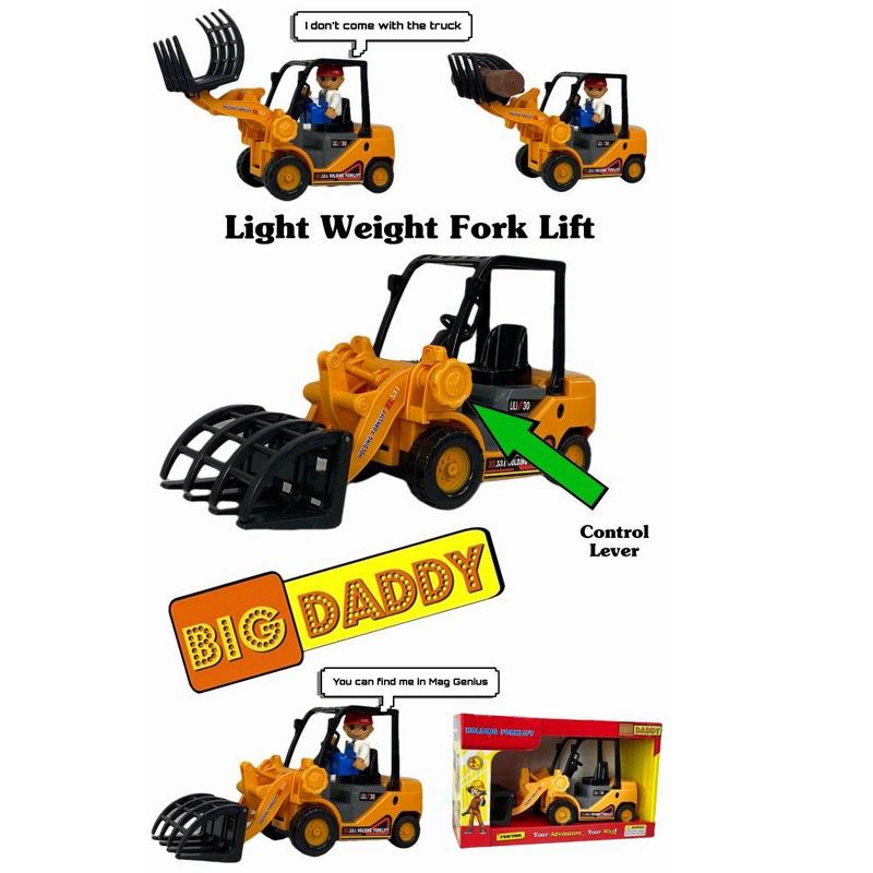 Big Daddy Light Weight Construction Trucks Series Fully Functional Claw Grabber Tractor, 3 of 6