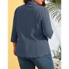 YESFASHION Womens Plus Size Casual Blazer Office 3/4 Sleeve Open Front Cardigans Jacket Work Suit with Pockets - 2 of 4