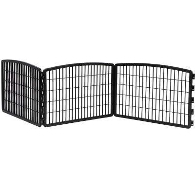 Black 24" 4-Panel Plastic Pet Playpen with Door