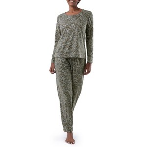 Fruit of the Loom Women's and Women's Plus Long Sleeve Pajama Set - 1 of 4