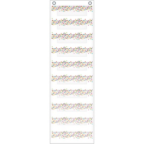 Teacher Created Resources® File Storage Pocket Chart, 10 Pockets, Confetti, 14" x 58" - image 1 of 3