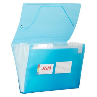 JAM Paper 9" x 13" Plastic Expanding File Folder 13 Pocket - Letter Size