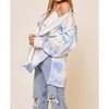 Women's Monica Tie Dye Print friend Satin Shirt and Matching Crop Top - Ces Femme - 4 of 4