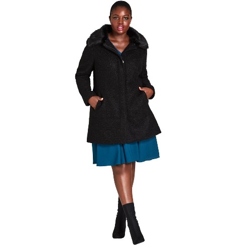 City Chic  Women's Plus Size Sweet Dreams Coat - Black - 22w : Target