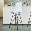 LeisureMod Cresco Mid Century Modern Acrylic Counter Height Barstool with Black Steel Base – Ideal for Kitchens and Dining Rooms - 2 of 4