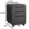 Under Desk Filing Cabinet On Wheels 3 Drawer Lockable File Cabinets Office Storage Cabinets Metal Filing Cabinet-The Pop Home - 4 of 4