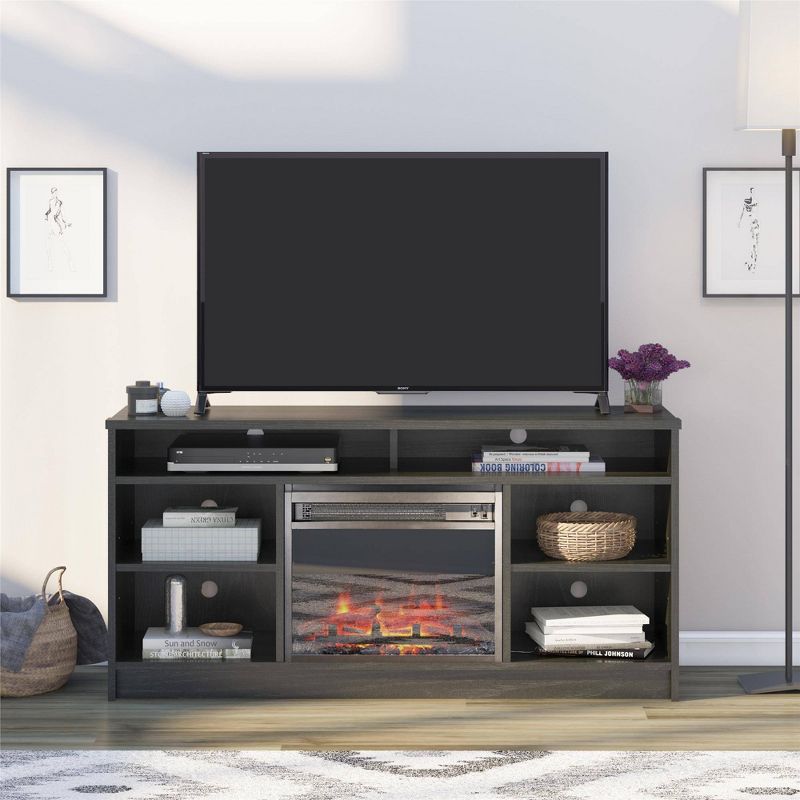 Hartwick Electric Fireplace Insert and 6 Shelves TV Stand for TVs up to 55" - Room & Joy, 3 of 9